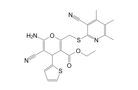 4H-pyran-3-carboxylic acid, 6-amino-5-cyano-2-[[(3-cyano-4,5,6-trimethyl-2-pyridinyl)thio]methyl]-4-(2-thienyl)-, ethyl ester