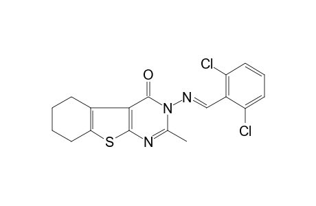 3-[(E)-(2,6-dichlorobenzylidene)amino]-2-methyl-5,6,7,8-tetrahydrobenzothiopheno[2,3-d]pyrimidin-4-one