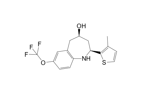 7-Trifluoromethoxy-cis-2-(3-methylthiophen-2-yl)-2,3,4,5-tetrahydro-1H-1-benzazepin-4-ol