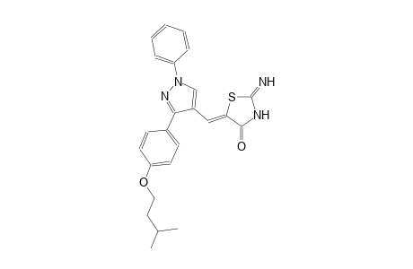 (5Z)-2-imino-5-({3-[4-(isopentyloxy)phenyl]-1-phenyl-1H-pyrazol-4-yl}methylene)-1,3-thiazolidin-4-one