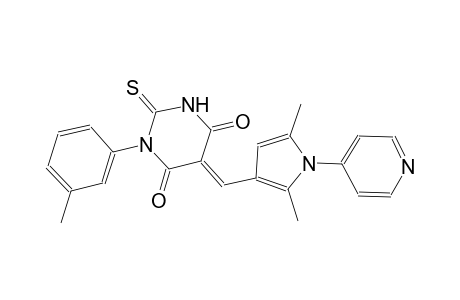 (5E)-5-{[2,5-dimethyl-1-(4-pyridinyl)-1H-pyrrol-3-yl]methylene}-1-(3-methylphenyl)-2-thioxodihydro-4,6(1H,5H)-pyrimidinedione