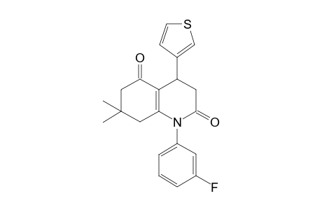 1-(3-fluorophenyl)-7,7-dimethyl-4-(3-thienyl)-3,4,6,8-tetrahydroquinoline-2,5-dione