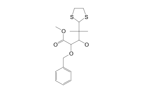 METHYL-(2RS,3RS)-2-BENZYLOXY-5,5-ETHYLENEDITHIO-3-HYDROXY-4,4-DIMETHYLPENTANOATE