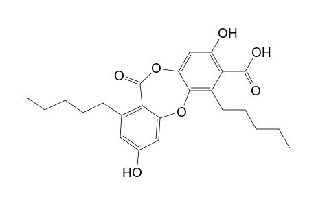 11H-Dibenzo[b,e][1,4]dioxepin-7-carboxylic acid, 3,8-dihydroxy-11-oxo-1,6-dipentyl-