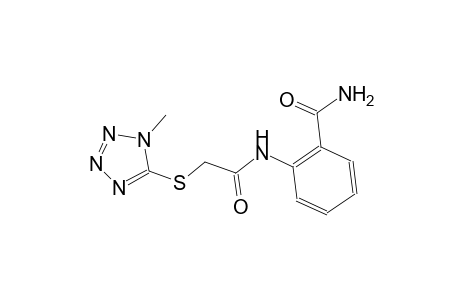 2-({[(1-methyl-1H-tetraazol-5-yl)sulfanyl]acetyl}amino)benzamide