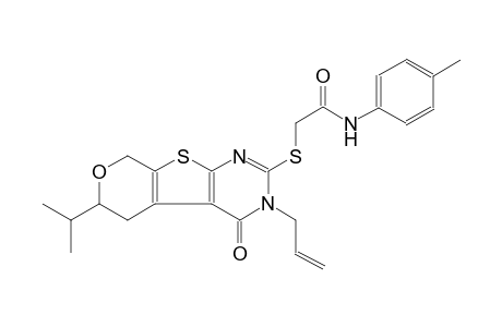 2-[(3-allyl-6-isopropyl-4-oxo-3,5,6,8-tetrahydro-4H-pyrano[4',3':4,5]thieno[2,3-d]pyrimidin-2-yl)sulfanyl]-N-(4-methylphenyl)acetamide