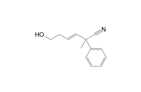 (E)-6-hydroxy-2-methyl-2-phenylhex-3-enenitrile