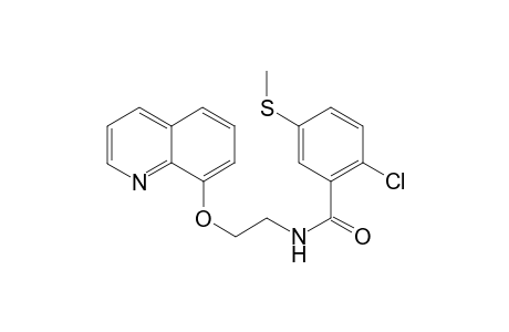 2-Chloranyl-5-methylsulfanyl-N-(2-quinolin-8-yloxyethyl)benzamide