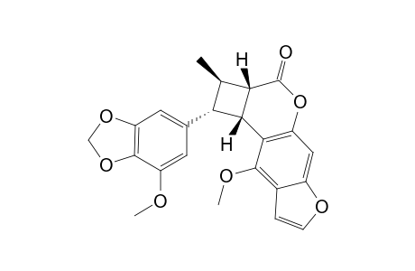 rel-(1R,2R,2aS,9bR)-1,2,2a,9b-Tetrahydro-9-methoxy-1-(7-methoxy-1,3-benzodioxol-5-yl)-2-methyl-3H-cyclobuta[c]furo[3,2-g][1]benzopyran-3-one