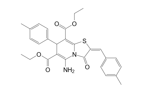 Diethyl (2E)-5-amino-2-(4-methylbenzylidene)-7-(4-methylphenyl)-3-oxo-2,3-dihydro-7H-[1,3]thiazolo[3,2-a]pyridine-6,8-dicarboxylate