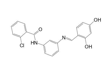 Benzamide, 2-chloro-N-[3-(2,4-dihydroxybenzylidenamino)phenyl]-