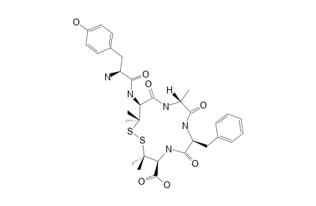 (4S,7S,10R,13S)-13-[[(2S)-2-amino-3-(4-hydroxyphenyl)propanoyl]amino]-7-(benzyl)-6,9,12-triketo-3,3,10,14,14-pentamethyl-1,2-dithia-5,8,11-triazacyclotetradecane-4-carboxylic acid