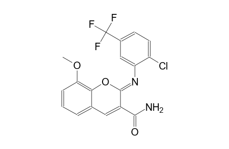 (2Z)-2-{[2-chloro-5-(trifluoromethyl)phenyl]imino}-8-methoxy-2H-chromene-3-carboxamide