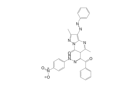 2,7-Dimethyl-8-phenylazo-3-[(N-(4-nitrophenyl)-2-oxo-2-phenyl-ethanehydrazonoyl)]-pyrazolo[1,5-a]pyrimidin-4(3H)-one
