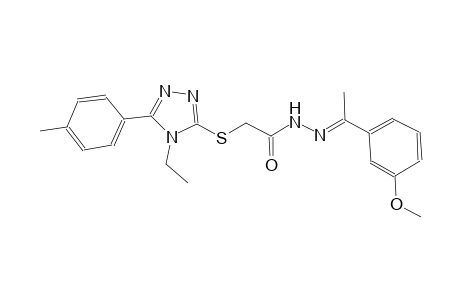 2-{[4-ethyl-5-(4-methylphenyl)-4H-1,2,4-triazol-3-yl]sulfanyl}-N'-[(E)-1-(3-methoxyphenyl)ethylidene]acetohydrazide