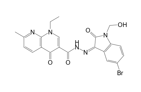 N'-(5-Bromo-1-hydroxymethyl-2-oxoindolin-3-ylidene)-1-ethyl-1,4-dihydro-7-methyl-4-oxo-1,8-naphthyridine-3-carbohydrazide