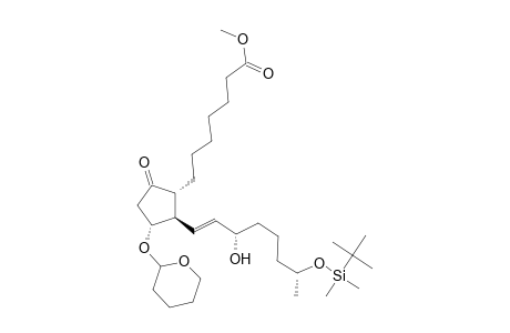 Prost-13-en-1-oicacid, 19-[[(1,1-dimethylethyl)dimethylsilyl]oxy]-15-hydroxy-9-oxo-11-[(tetrahydro-2H-pyran-2-yl)oxy]-, methyl ester, (11.alpha.,13E,15S,19R)-(.+-.)-