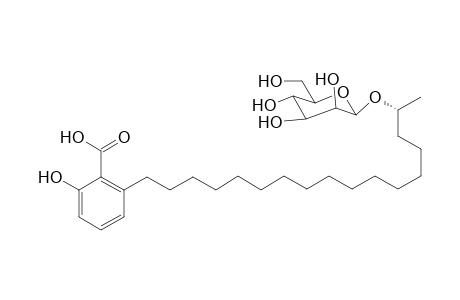2-Hydroxy-6-[((16R).beta.,D-mannnopyranosyloxy)heptadecyl]benzoic acid