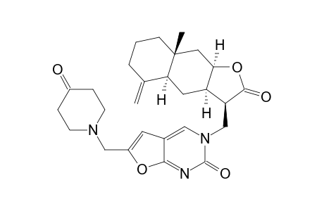 3-{[(3R,3aR,4aS,8aR,9aR)-8a-Methyl-5-methylidene-2-oxododecahydronaphtho[2,3-b]furan-3-yl]-methyl}-6-[(4-oxopiperidin-1-yl)methyl]furo[2,3-d]pyrimidin-2(3H)-one