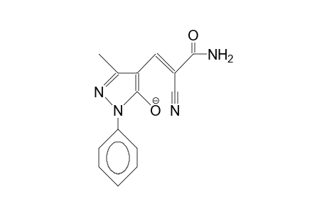 4-(trans-2-Carboxamido-2-cyano-ethenyl)-3-methyl-1-phenyl-pyrazolol-5 anion