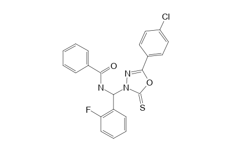 N-[[5-(4-CHLOROPHENYL)-2-THIOXO-1,3,4-OXADIAZOL-3(2H)-YL]-(2-FLUOROPHENYL)-METHYL]-BENZAMIDE