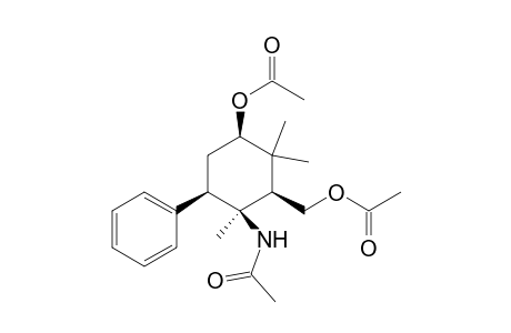 [(1R*,2S*,3R*,5R*)-5-Acetoxy-2-(acetylamino)-2,6,6-trimethyl-3-phenylcyclohexyl]methyl acetate
