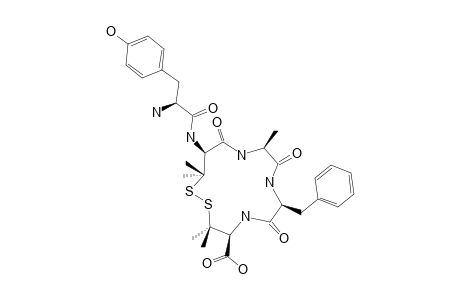 (4S,7S,10S,13S)-13-[[(2S)-2-amino-3-(4-hydroxyphenyl)propanoyl]amino]-7-(benzyl)-6,9,12-triketo-3,3,10,14,14-pentamethyl-1,2-dithia-5,8,11-triazacyclotetradecane-4-carboxylic acid