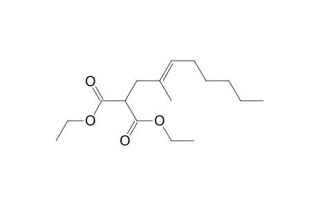Propanedioic acid, (2-methyl-2-octenyl)-, diethyl ester