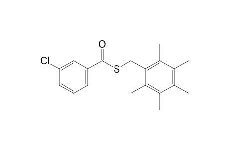 m-chlorothiobenzoic acid, S-(2,3,4,5,6-pentamethylbenzyl)ester