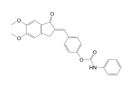 (E)-4-[(5,6-Dimethoxy-1-oxo-1,3-dihydro-2H-inden-2-ylidene)methyl]phenyl (phenyl) carbamate