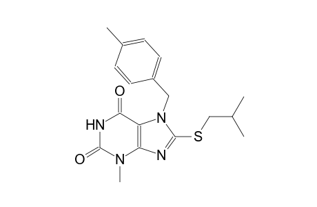 1H-purine-2,6-dione, 3,7-dihydro-3-methyl-7-[(4-methylphenyl)methyl]-8-[(2-methylpropyl)thio]-