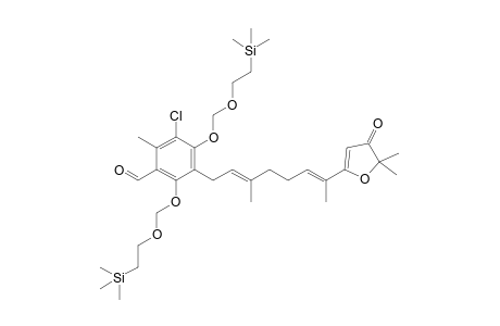 3-Chloro-5-[(E,E)-7-(4,5-dihydro-5,5-dimethyl-4-oxofuran-2-yl)-3-methylocta-2,6-dienyl]-2-methyl-4,6-bis[2-(trimethylsilyl)ethoxymethoxy]benzaldehyde