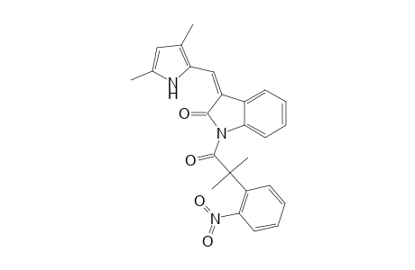3-[(3,5-Dimethylpyrrol-2-yl)methylidene]-1-[2-(2-nitrophenyl)-2,2-dimethylacetyl]indolin-2-one