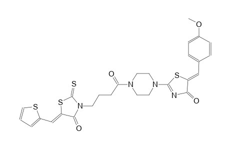 4(5H)-thiazolone, 5-[(4-methoxyphenyl)methylene]-2-[4-[1-oxo-4-[(5Z)-4-oxo-5-(2-thienylmethylene)-2-thioxothiazolidinyl]butyl]-1-piperazinyl]-, (5Z)-