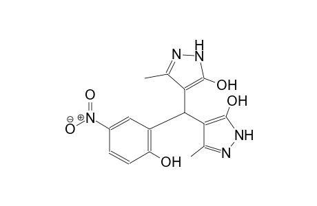 4-[(5-hydroxy-3-methyl-1H-pyrazol-4-yl)(2-hydroxy-5-nitrophenyl)methyl]-3-methyl-1H-pyrazol-5-ol