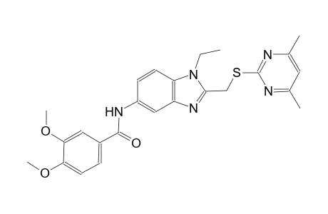 benzamide, N-[2-[[(4,6-dimethyl-2-pyrimidinyl)thio]methyl]-1-ethyl-1H-benzimidazol-5-yl]-3,4-dimethoxy-