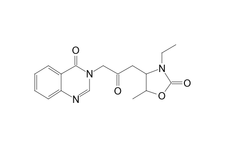 3-[.beta.-Keto-.gamma.-[3-ethyl-5-methyl-2-oxazolidinone-4-yl]propyl]-4-quinazolone