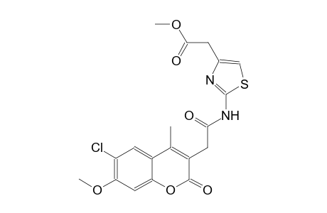 4-thiazoleacetic acid, 2-[[(6-chloro-7-methoxy-4-methyl-2-oxo-2H-1-benzopyran-3-yl)acetyl]amino]-, methyl ester