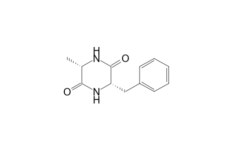 (3S,6S)-3-benzyl-6-methyl-piperazine-2,5-dione