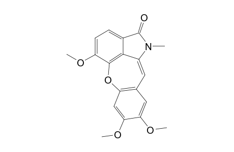 10-Methyl-2,3,6-trimethoxybenz[b]isoindolo[f]oxepine-9H-one (aristocularine)