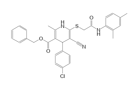 3-pyridinecarboxylic acid, 4-(4-chlorophenyl)-5-cyano-6-[[2-[(2,4-dimethylphenyl)amino]-2-oxoethyl]thio]-1,4-dihydro-2-methyl-, phenylmethyl ester