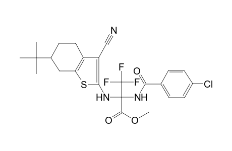 Propanoic acid, 2-(4-chlorobenzoylamino)-2-(4,5,6,7-tetrahydro-6-tert-butyl-3-cyano-2-benzothienylamino)-3,3,3-trifluoro-, methyl ester