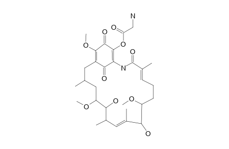 GDMCT-1-1;4,5-DIHYDRO-7-O-DESCARBAMOYL-7-HYDRO-19-O-GLYCYLGELDANAMYCIN