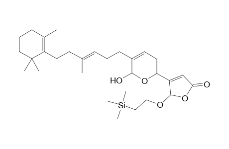 Monoprotected Manoalide,{4-[2,3-Dihydro-6-hydroxy-5-[(3E)-4-methyl-6-(2,6,6-trimethylcyclohex-1-en-1-yl)hex-3-en-1-yl]-(5H)-pyran-2-yl]-5-[2-(trimethylsilyl)eth-1-oxy]furan-5(H)-one}