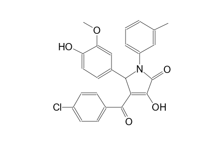 4-(4-chlorobenzoyl)-3-hydroxy-5-(4-hydroxy-3-methoxyphenyl)-1-(3-methylphenyl)-1,5-dihydro-2H-pyrrol-2-one
