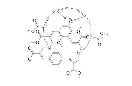 Hexamethyl 7-chloro-34-methoxy-1,13-diazapentacyclo[11.10.10.1(5,9).2(17,20),2(27,30)]octatriaconta-3,5,7,9(34),10,15,17,19,21,25,27,29,31,35(36),37(38)-pentaadecaene-3,11,15,22,25,32-hexacarboxylate