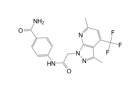 4-({[3,6-dimethyl-4-(trifluoromethyl)-1H-pyrazolo[3,4-b]pyridin-1-yl]acetyl}amino)benzamide