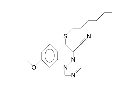 3-Hexylthio-3-(4-methoxy-phenyl)-2-(1,2,4-triazolyl)-propionitrile diast.A