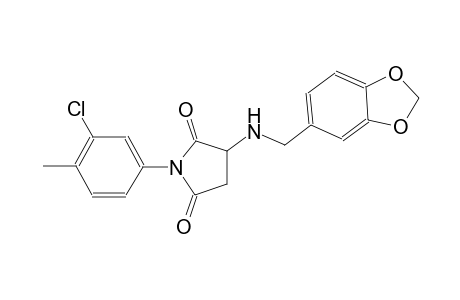 3-[(1,3-benzodioxol-5-ylmethyl)amino]-1-(3-chloro-4-methylphenyl)-2,5-pyrrolidinedione