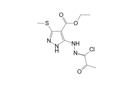 Ethyl 5-(2-(1-chloro-2-oxopropylidene)hydrazinyl)-3-(methylthio)-1H-pyrazole-4-carboxylate